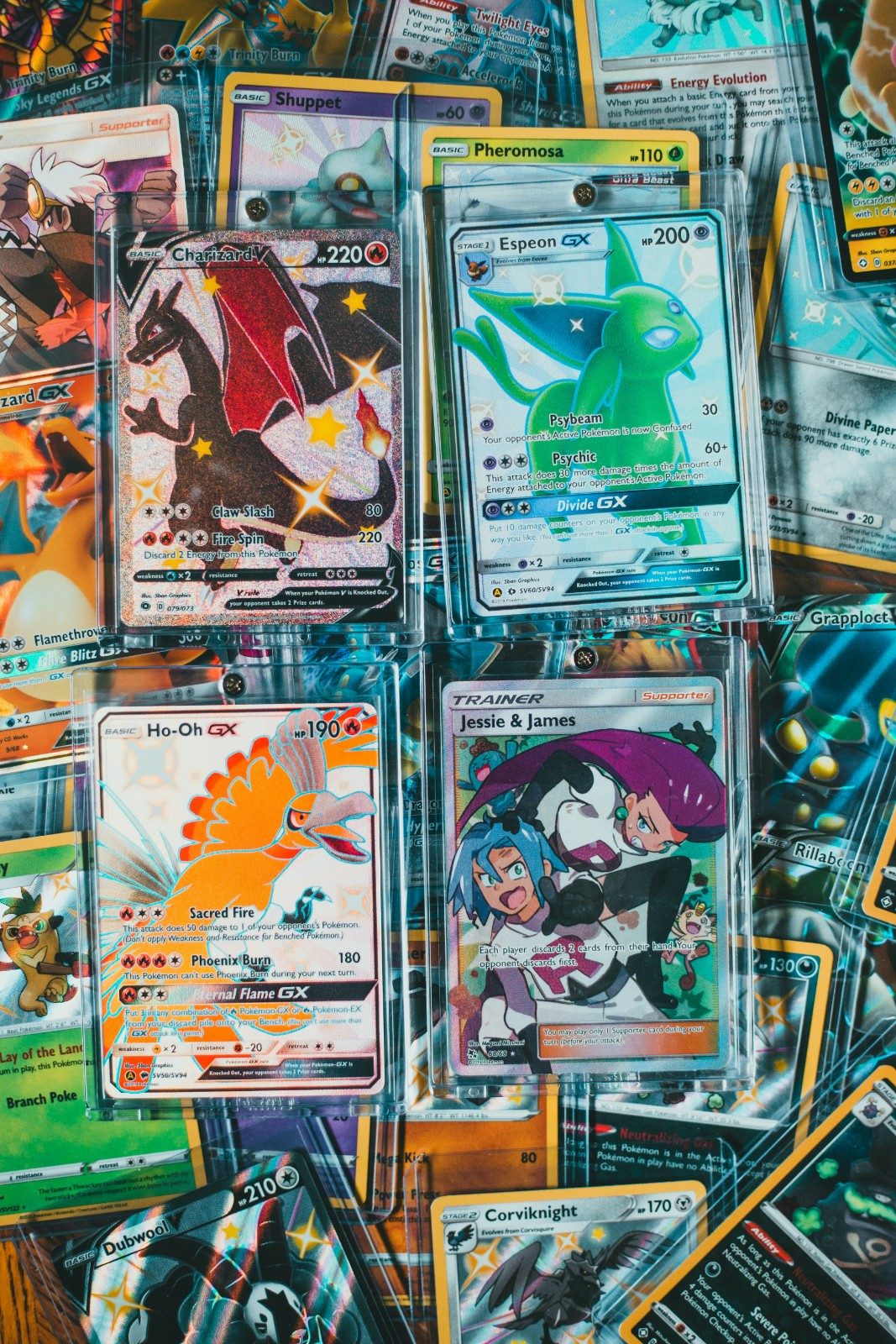 Pokémon trading card collection in packs